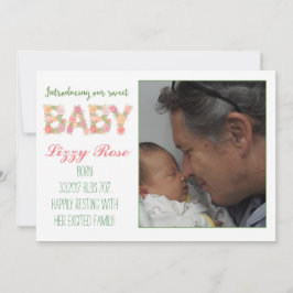 Nieuwe Baby Bloemen Aankondiging