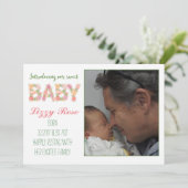 Nieuwe Baby Bloemen Aankondiging (Staand voorkant)