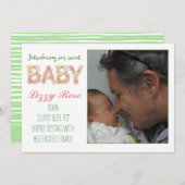 Nieuwe Baby Bloemen Aankondiging (Voorkant / Achterkant)