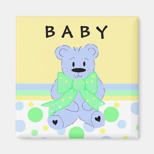 Nieuwe Baby Blue Teddybeer Magneet (Voorkant)