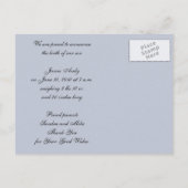 Nieuwe Baby Boy Aankondiging Foto Briefkaarten (Achterkant)