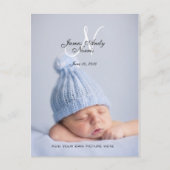 Nieuwe Baby Boy Aankondiging Foto Briefkaarten (Voorkant)