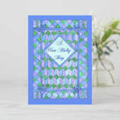 Nieuwe Baby Boy Aankondiging - Kinderbedje Quilt (Staand voorkant)