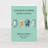 Nieuwe Baby Boy Aanpasbaar Kaart (Voorkant)