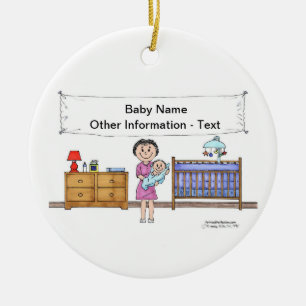 Nieuwe Baby Boy - alleenstaande moeder Keramisch Ornament