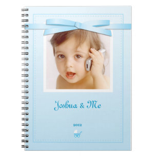 Nieuwe baby Boy Blue Ribbon Notitieboek