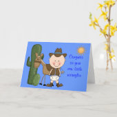 Nieuwe Baby Boy en Pony Gefeliciteerd - Western Kaart (Gele Bloem)