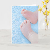 Nieuwe Baby Boy Gefeliciteerd Kaart (Gele Bloem)