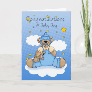 Nieuwe Baby Boy Gefeliciteerd Kaart