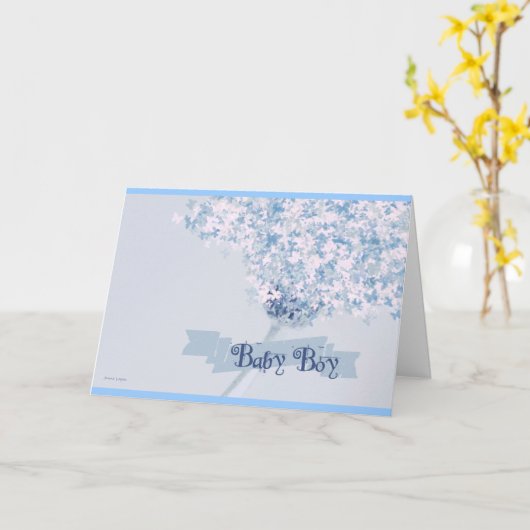 Nieuwe Baby Boy Gift Card ʚ ϊ ɞ Soft Butterflies D Kaart (Gele Bloem)