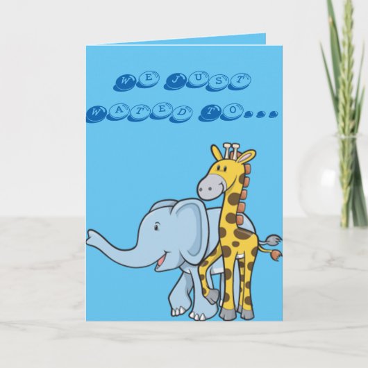 Nieuwe Baby Boy Giraffe en Elephant Aankondiging (Voorkant)