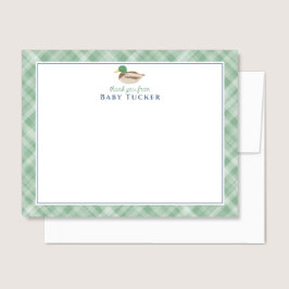 Nieuwe Baby Boy Mallard Duck Dank u Stationery Notitiekaartje
