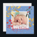 nieuwe baby boy Merry Christmas Feestdagenkaart<br><div class="desc">Nieuwe baby kerstkaart</div>
