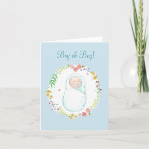 Nieuwe Baby Boy Note Kaart