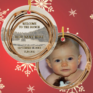 Nieuwe Baby Cowboy of Cowgirl met Lasso Acryl Ornament
