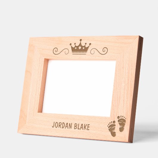 Nieuwe Baby Crown Naam Laser Foto Gegraveerde Lijstjes (Links)