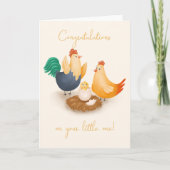 Nieuwe Baby Cute Baby Chick Gefeliciteerd Kaart (Voorkant)
