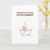 Nieuwe Baby Cute Little Sprout Gefeliciteerd Kaart (Gele Bloem)