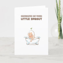 Nieuwe Baby Cute Little Sprout Gefeliciteerd Kaart