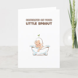 Nieuwe Baby Cute Little Sprout Gefeliciteerd Kaart