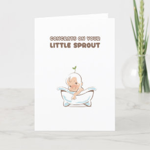 Nieuwe Baby Cute Little Sprout Gefeliciteerd Kaart