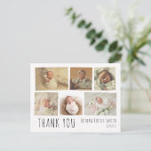 Nieuwe baby dank u kaart foto collage (Staand voorkant)