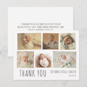 Nieuwe baby dank u kaart foto collage (Voorkant / Achterkant)