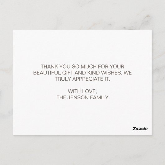 Nieuwe baby dank u kaart foto collage (Achterkant)