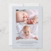 Nieuwe baby Dank u voor de introductie van foto Co Aankondiging (Achterkant)