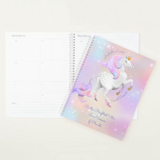 Nieuwe Baby Delicate Roze Eenhoorn Planner (Display)
