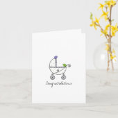 Nieuwe Baby Doodle Felicitatiekaart Kaart (Gele Bloem)