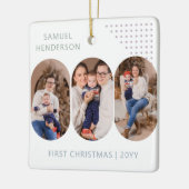 Nieuwe Baby Eerste Kerstmis 6 foto's Elke kleur Keramisch Ornament (Links)