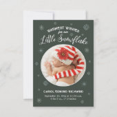 Nieuwe Baby Eerste Kerstmis Geboorte Stats Happy H Bedankkaart (Voorkant)