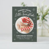 Nieuwe Baby Eerste Kerstmis Geboorte Stats Happy H Bedankkaart (Staand voorkant)