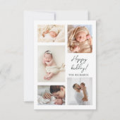 Nieuwe Baby Eerste Kerstmis Geboorte Stats Happy H Bedankkaart (Achterkant)