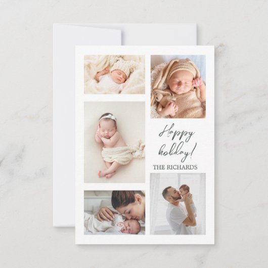 Nieuwe Baby Eerste Kerstmis Geboorte Stats Happy H Bedankkaart (Achterkant)