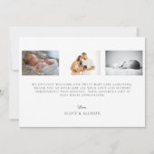 Nieuwe Baby Elegant Foto Geboorte Aankondiging Kaa (Achterkant)