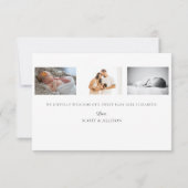 Nieuwe Baby Elegante Script Foto Geboorteaankondig Kaart (Achterkant)