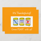 Nieuwe baby First Thanksgiving Funny Dinner Kaart (Voorkant / Achterkant)