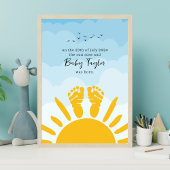 Nieuwe Baby Footprint Sunshine Poster