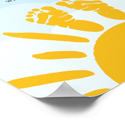 Nieuwe Baby Footprint Sunshine Poster (Hoek)