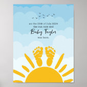 Nieuwe Baby Footprint Sunshine Poster (Voorkant)