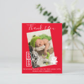 Nieuwe Baby Foto Bedankkaartjes Modern Budget (Staand voorkant)