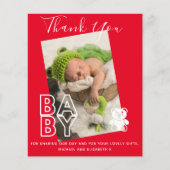 Nieuwe Baby Foto Bedankkaartjes Modern Budget (Voorkant)