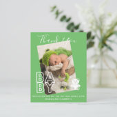 Nieuwe Baby Foto Bedankkaartjes Modern Budget (Staand voorkant)