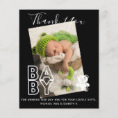 Nieuwe Baby Foto Bedankkaartjes Modern Budget (Voorkant)