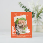Nieuwe Baby Foto Bedankkaartjes Modern Budget (Staand voorkant)