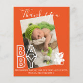 Nieuwe Baby Foto Bedankkaartjes Modern Budget (Voorkant)