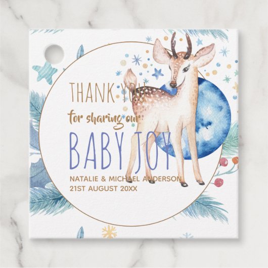 Nieuwe Baby Foto Bedankkaartjes Modern Budget Bedankjes Labels (Voorkant)