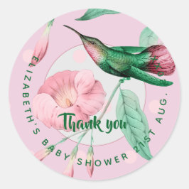 Nieuwe Baby Foto Bedankkaartjes Modern Budget Ronde Sticker